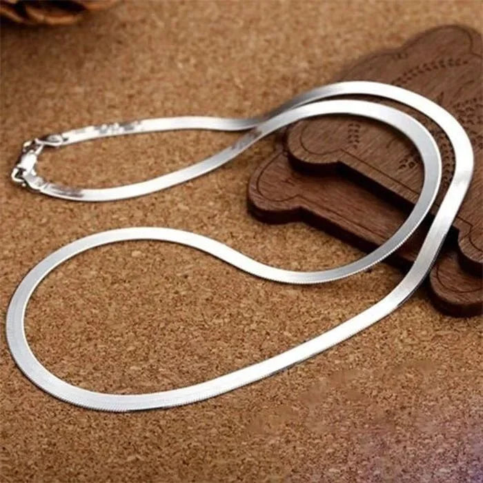 Collier Choker Femme Chaîne Plate Dorée 4 mm – Argent 925