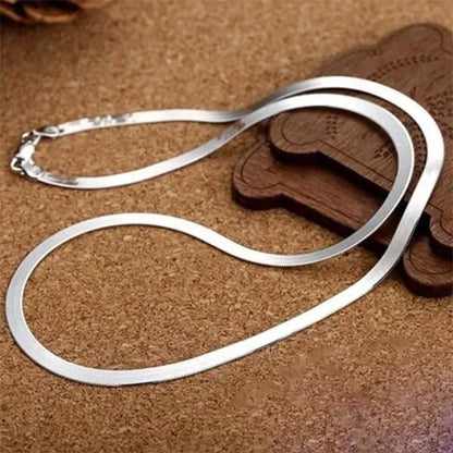 Collier Choker Femme Chaîne Plate Dorée 4 mm – Argent 925