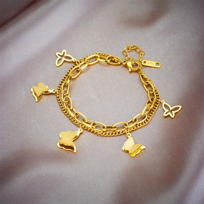 Bracelet Femme Croix & Cœur – Plaqué Or