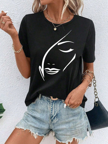 T-Shirt Femme Y2K Imprimé Aesthetic – Style Tendance