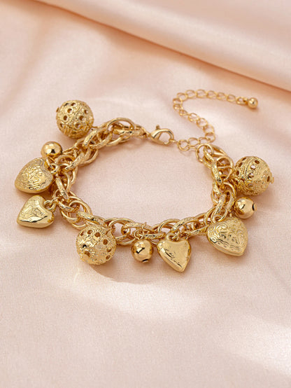 Bracelet Cœur Femme Plaqué Or – Élégant