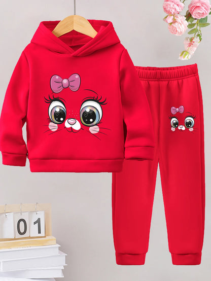 Ensemble sport fille 2 pièces – Sweat à capuche & pantalon chaud