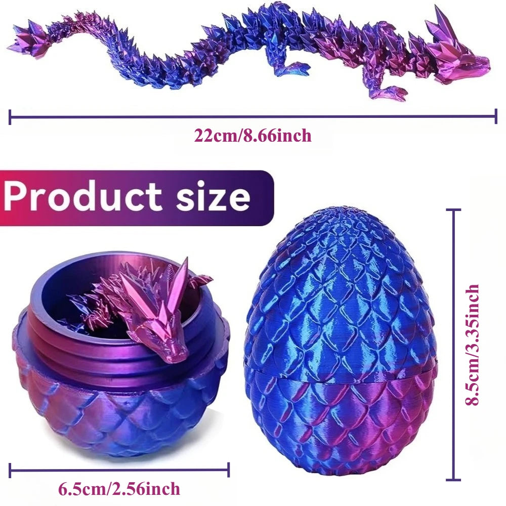 Œuf Dragon Caméléon 3D 🐉 – Jouet déco anti-stress
