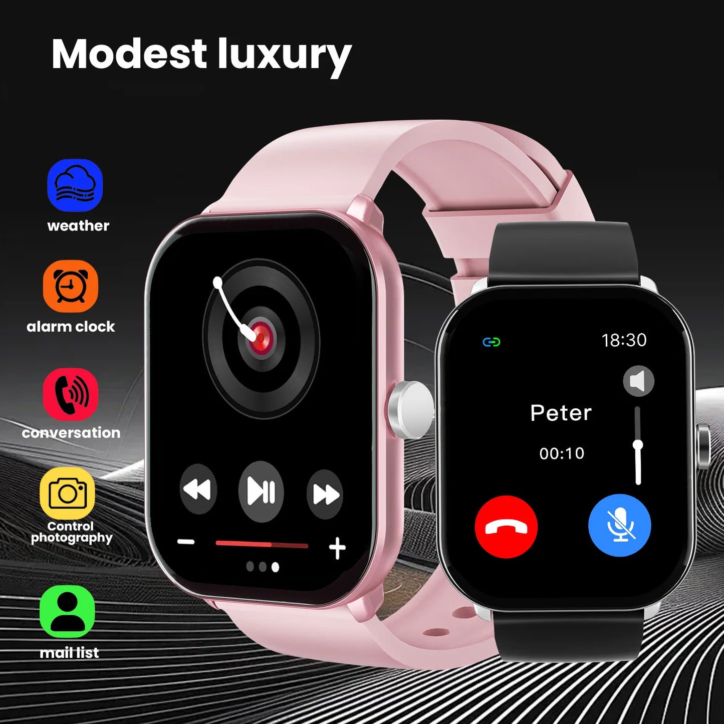 Montre Connectée 2.01'' – Appels Bluetooth, Étanche & Multi-Sport