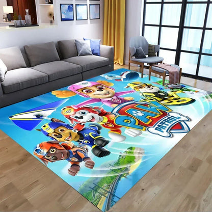 Tapis Enfant Motif Chien Dessin Paw Patrol– Antidérapant, Chambre & Coin Jeu