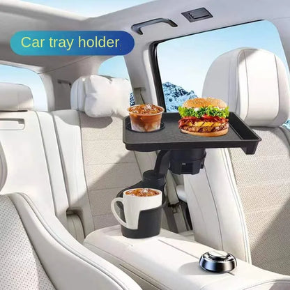 Support Gobelet Voiture Multifonction – Plateau Snack 360° Réglable