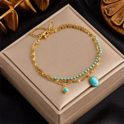 Bracelets chic avec pendentif– Acier Titane