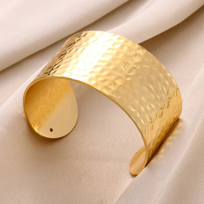 Bracelet Manchette Large Femme Doré – Acier Inoxydable