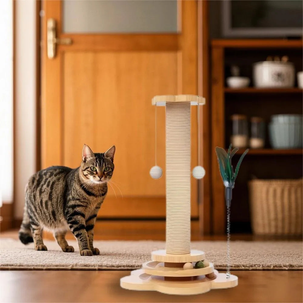Jouet Chat 🐾 Griffoir & Balle Tournante – Amusement Durable