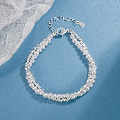 Bracelet femme argent 925 multi-rangs élégant ajustable