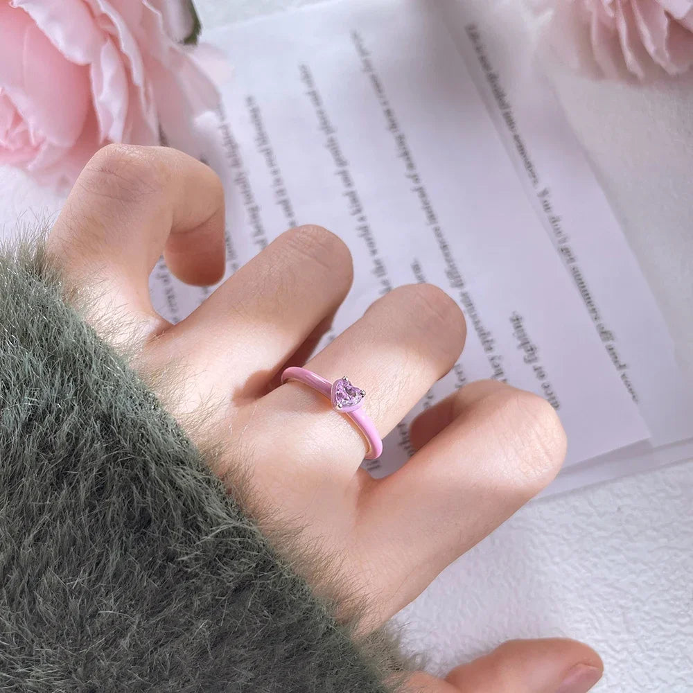 Bague Cœur Zircon Argent 925 – Élégante & Tendance Femme