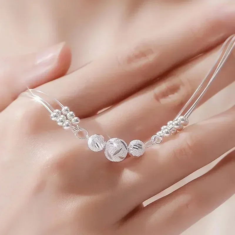 Bracelet femme argent 925 multi-rangs élégant ajustable
