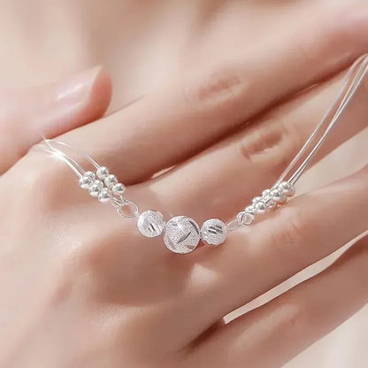 Bracelet femme argent 925 multi-rangs élégant ajustable