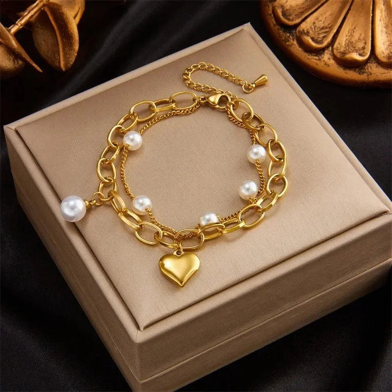 Bracelets chic avec pendentif– Acier Titane