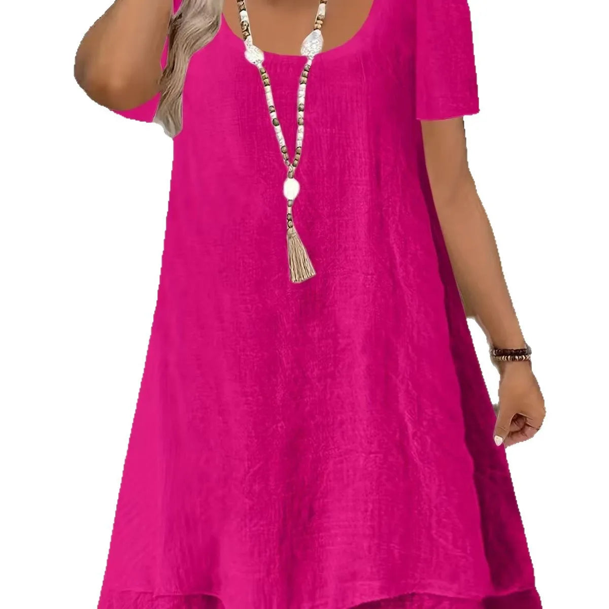 Robe Femme Casual Double Couche – Coupe Ample, Légère & Confortable