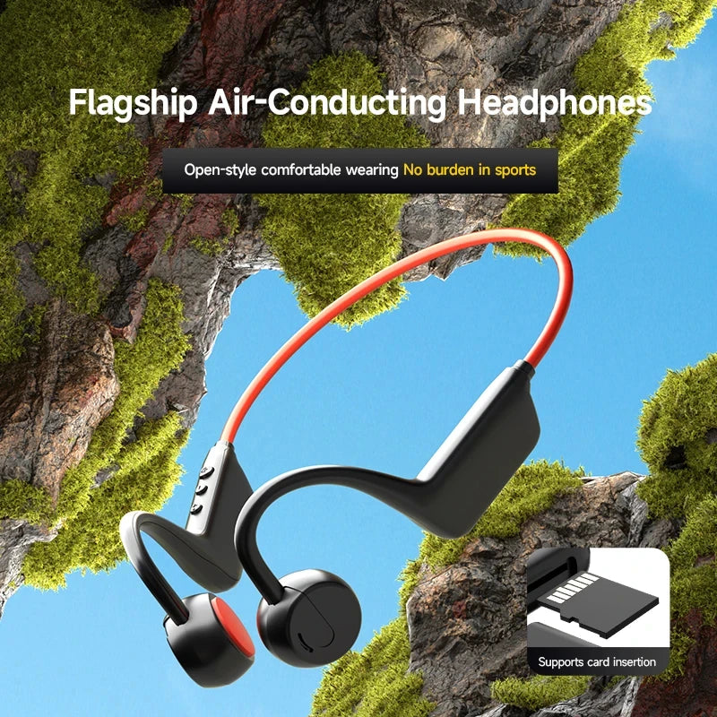 Écouteurs Sport Bluetooth 5.4 Open-Ear – Type Conduction Osseuse, IPX8 & Running