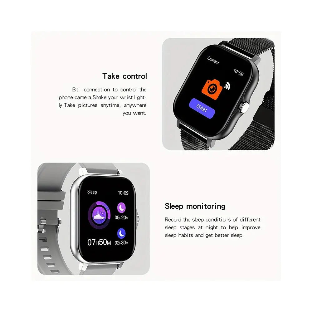 Montre 1,44 pouces écran couleur ,Multifonctions android ,montre intelligente bluetooth appels,surveillance de la pression ,taux d'oxygène,rythme cardiaque