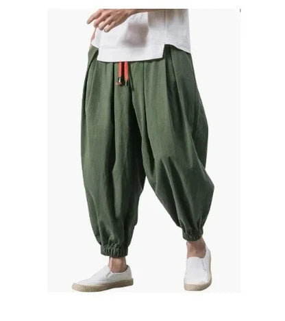 Pantalon Harlan Homme 🧘‍♂️ Style Chinois & Japonais – Confort Ice Silk