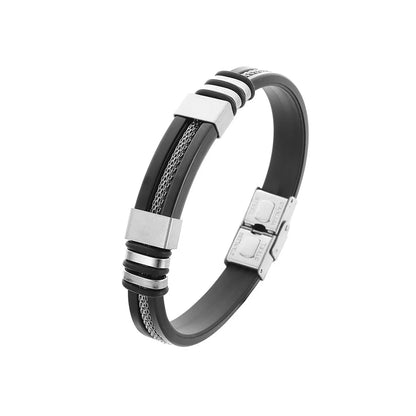 Bracelet Homme Acier Inoxydable & Silicone – Style Hip Hop