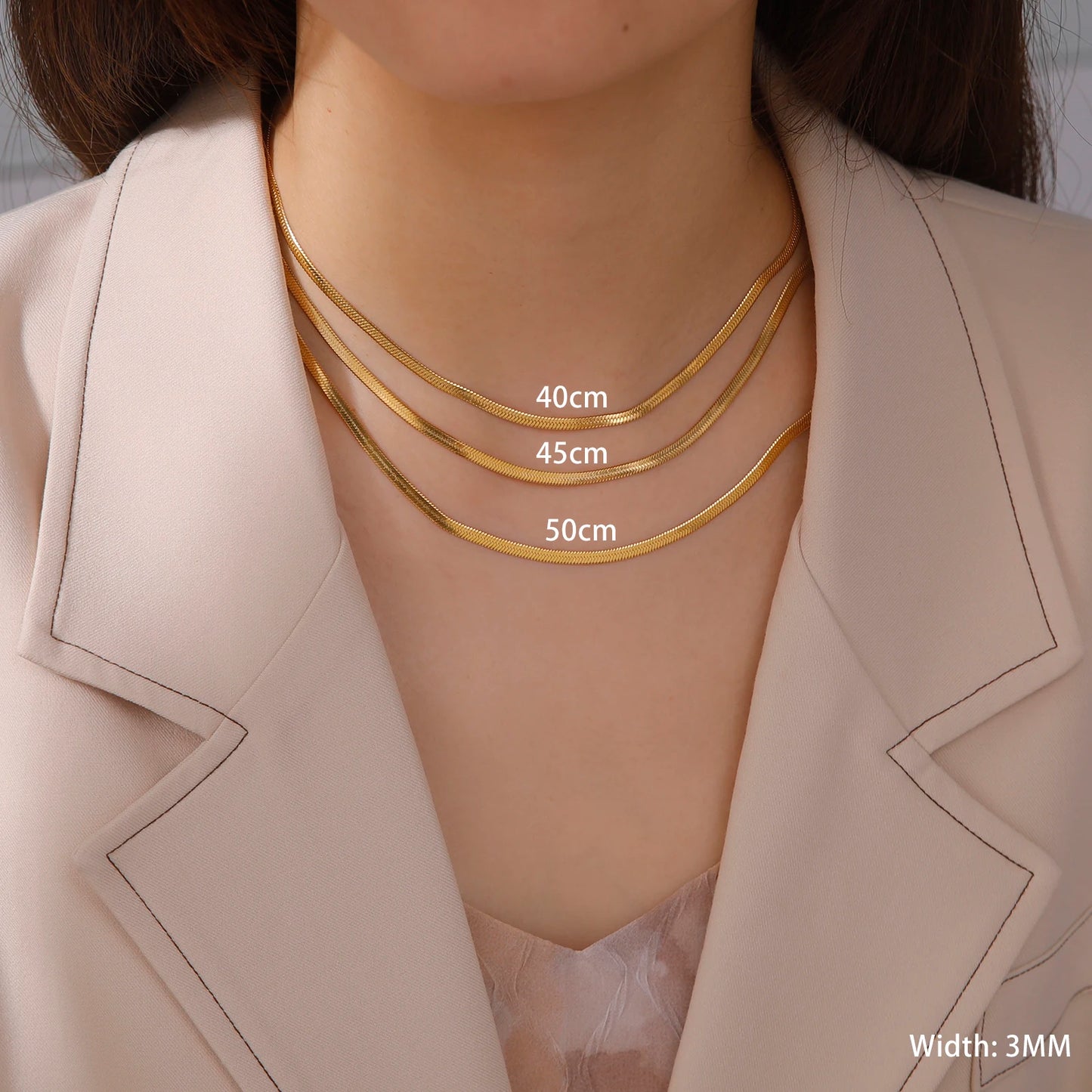 Collier Chaîne Serpent Acier Inoxydable – Plaqué Or Unisexe
