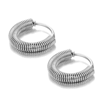 Boucles d’Oreilles Géométriques Femme – Acier Inox Plaqué Or 14K