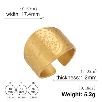 Bague Pentagramme Wicca – Amulette Géométrie Sacrée