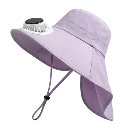 Chapeau Ventilateur Solaire  et Rechargeable USB – 800 mAh, Été & Activités Extérieures