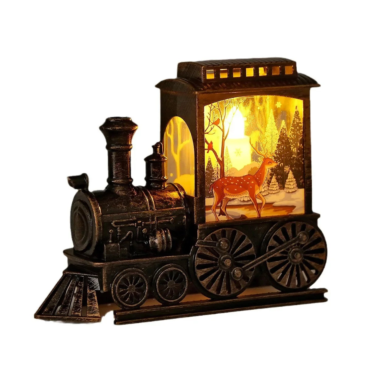 Lampe Train Vintage Noël 🚂 LED Décorative | Veilleuse Festive