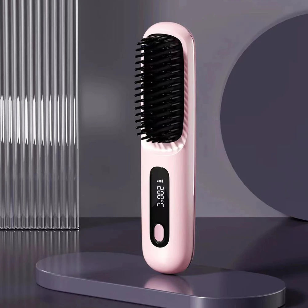 Brosse Lissante Chauffante USB – Lisseur Cheveux Portable