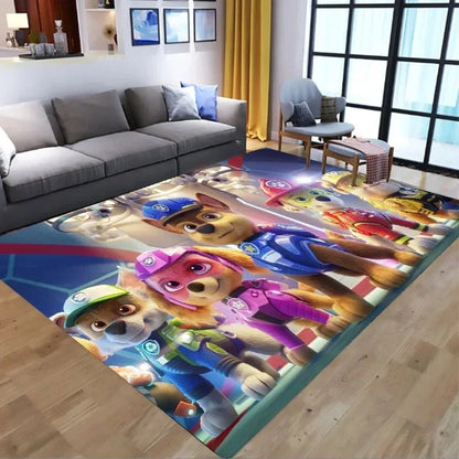 Tapis Enfant Motif Chien Dessin Paw Patrol– Antidérapant, Chambre & Coin Jeu
