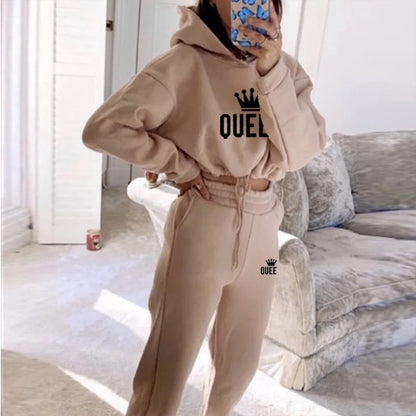 Ensemble Survêtement Femme 2 Pièces – Sweat à Capuche & Pantalon