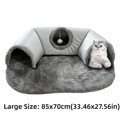 Tunnel & Lit Chaud pour Chat – Antidérapant et Lavable