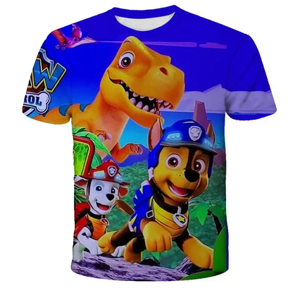 T-shirt Enfant Motif Chien Paw Patrol – Manches Courtes, Style 3D