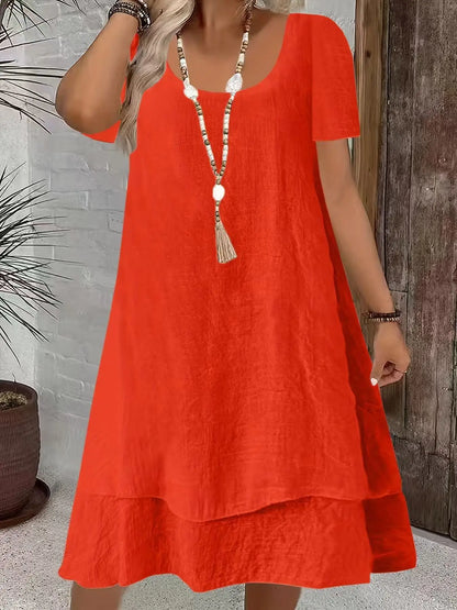 Robe Femme Casual Double Couche – Coupe Ample, Légère & Confortable