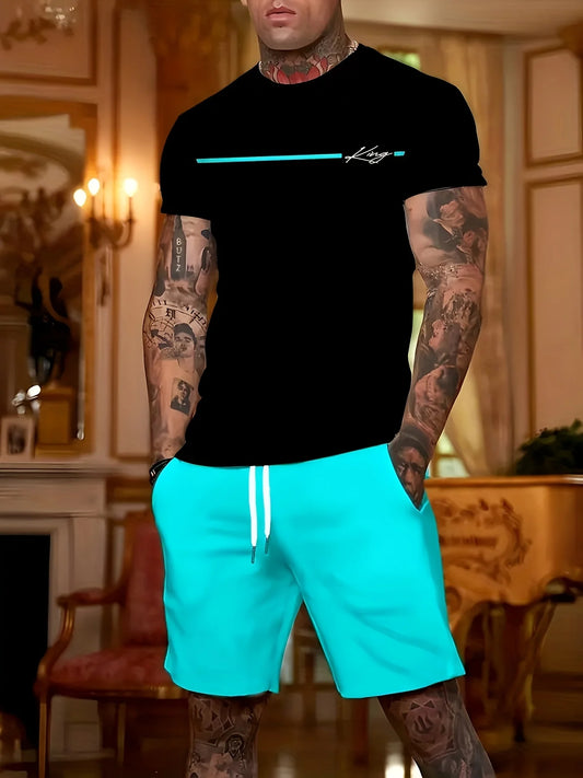 Ensemble Homme Été – T-shirt & Short Décontracté Chic