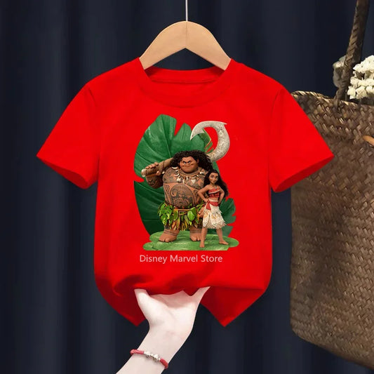 T-shirt Disney Moana pour enfants, vêtements pour enfants, dessins animés pour enfants, tenues décontractées pour garçons et filles, t-shirt pour adolescents, nouveau