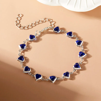 Bracelet Cœur  – Cristal Zircon-Plaqué Or Élégant