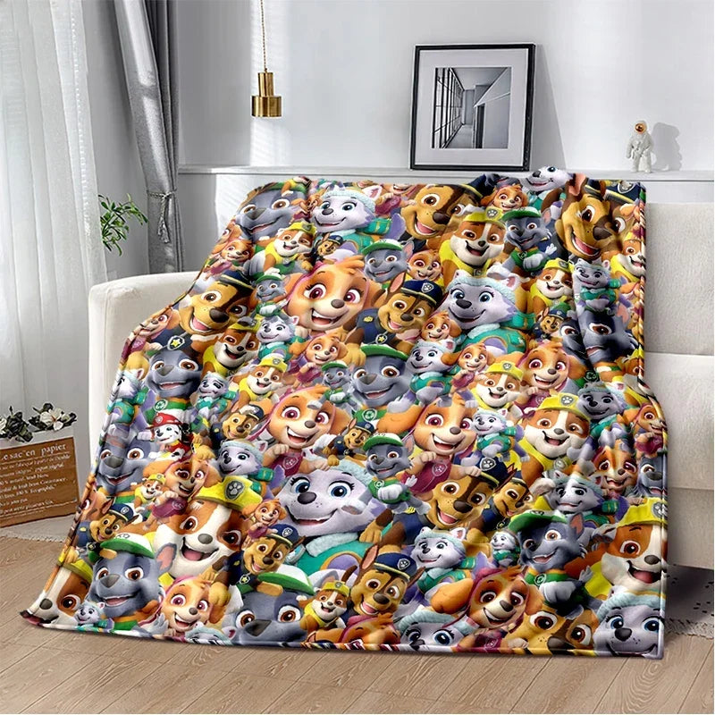 Couverture Plaid Douce Motif Chiens Dessin Paw Patrol– Canapé, Lit & Salon