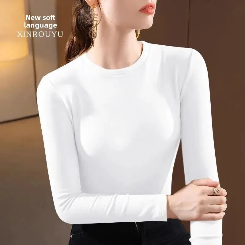 T-Shirt chaud Femme 👚 Slim Fit Manches Longues – Élégant & Confort