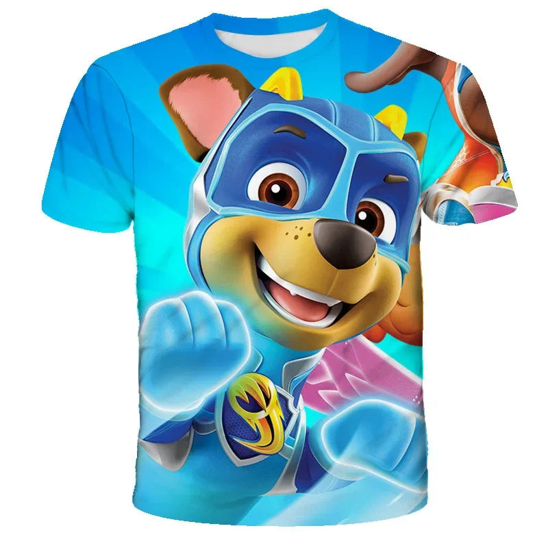 T-shirt Enfant Motif Chien Paw Patrol – Manches Courtes, Style 3D