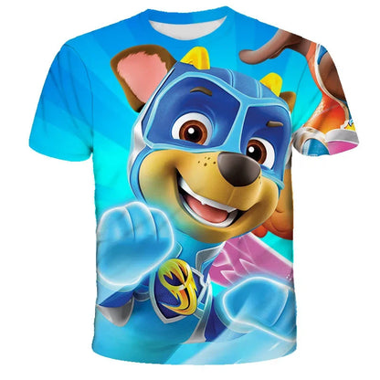 T-shirt Enfant Motif Chien Paw Patrol – Manches Courtes, Style 3D