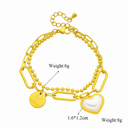Bracelet Femme Croix & Cœur – Plaqué Or