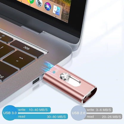 Clé USB 3-en-1 iPhone / Android / PC – Stockage 256Go à 2To