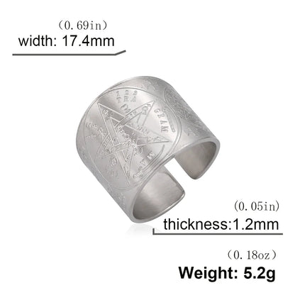 Bague Pentagramme Wicca – Amulette Géométrie Sacrée