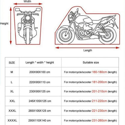 Housse Moto Imperméable 210D – Protection Pluie, Soleil & Poussière