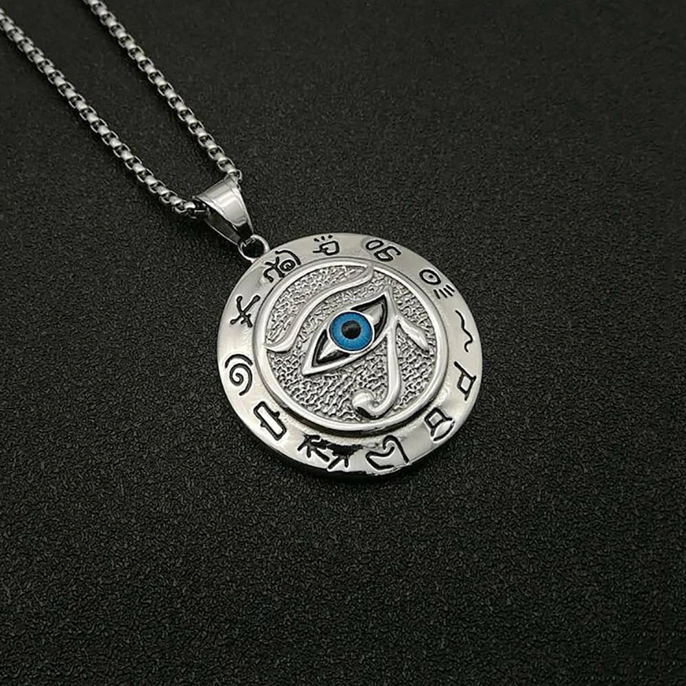 Collier Œil d’Horus Vintage – Acier Inoxydable