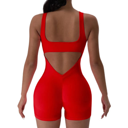 Combinaison Yoga Femme – Dos Nu, Sans Manches, Stretch