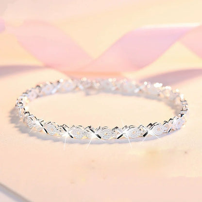Bracelet Cœur Femme Argent 925 Style – Zircon Élégant