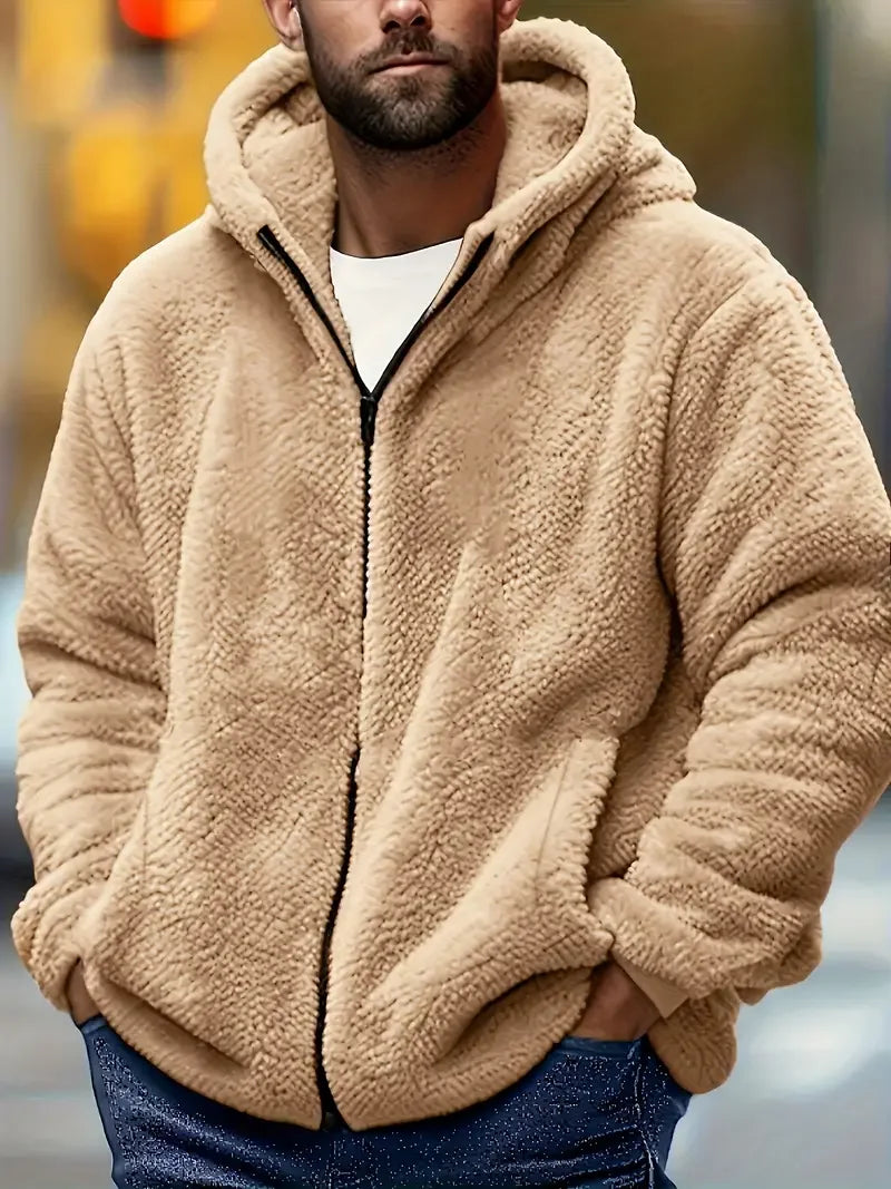Veste Polaire Homme Zippée à Capuche | Hiver Chaud &Confort