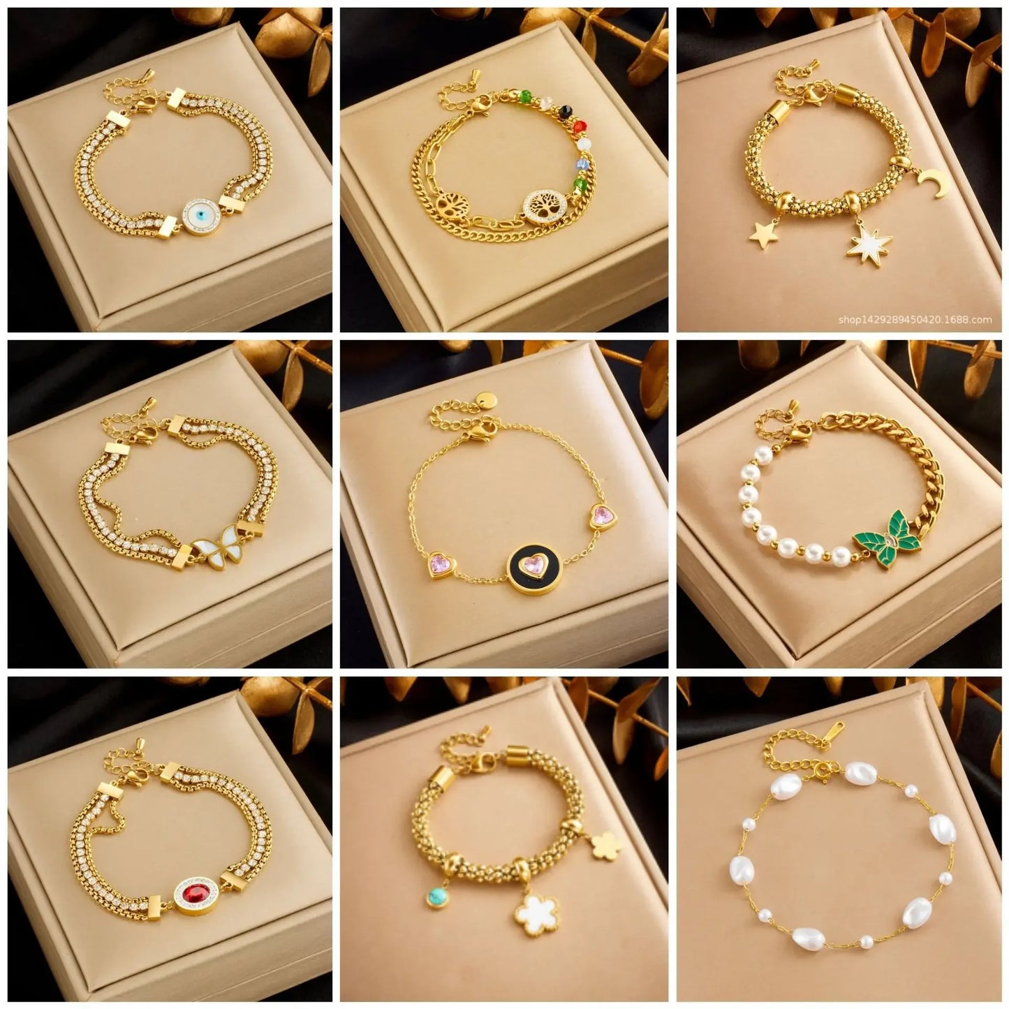 Bracelets chic avec pendentif– Acier Titane